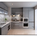 Fábrica avançada de máquinas de Alemanha diretamente armário de cozinha moderno com portas de gabinete de parede de vidro de alumínio